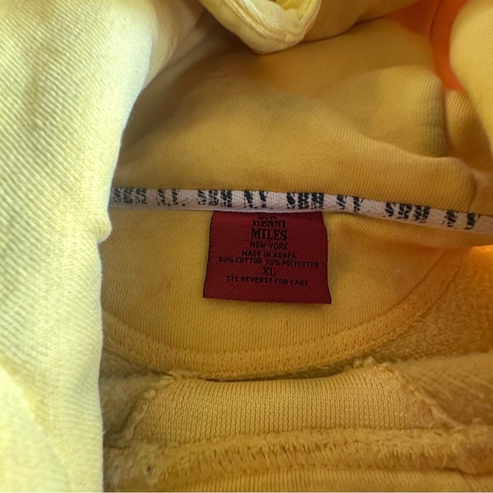 Sir Benni Miles Vintage Y2K Hip Hop Hoodie Yellow XL - Picture 6 of 16